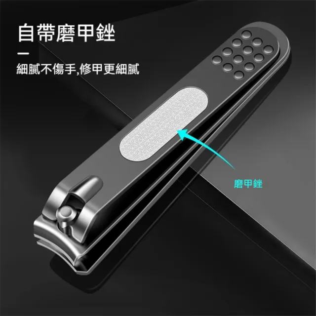 【Dagebeno荷生活】黑色塗裝便攜式不鏽鋼指甲刀 附銼刀堅韌耐用指甲剪(小號2入)