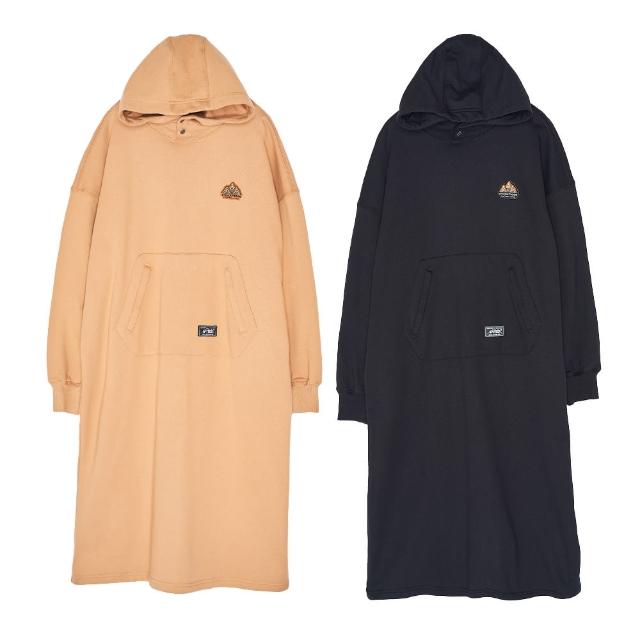 【5th STREET】女裝休閒連帽衛衣長洋裝 共2色