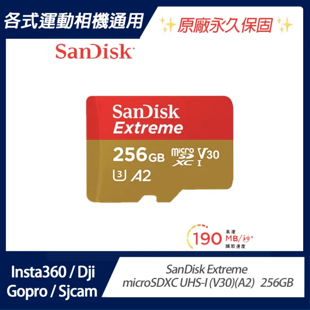 【SanDisk 晟碟】Extreme microSDXC UHS-I 記憶卡 256GB