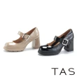 【TAS】復古典雅漆皮高跟瑪莉珍鞋(黑色)