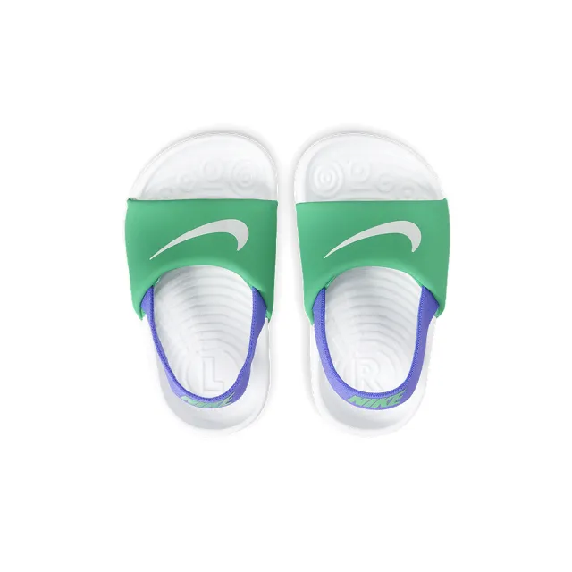 【NIKE 耐吉】Kawa 童鞋 小童 藍綠白色 輕便 舒適 彈性 涼鞋 運動 休閒 涼拖鞋 BV1094-300