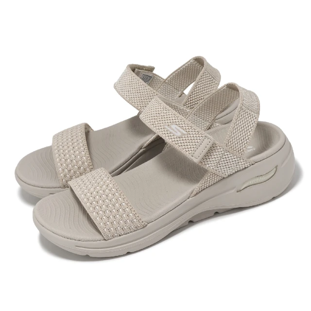 SKECHERSSKECHERS 涼拖鞋 Go Walk Arch Fit Sandal-Polished 女鞋 米白 厚底 休閒鞋(140264-NAT)