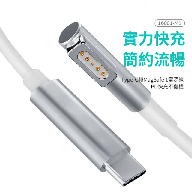 【哥特斯】MacBook磁吸充電線 Type-C轉Magsafe2 PD快充線 2M(蘋果筆電)