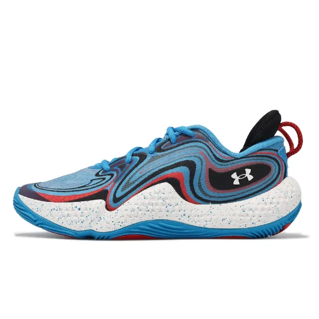 【UNDER ARMOUR】籃球鞋 Spawn 6 MM 男鞋 藍 紅 透氣 緩衝 運動鞋 UA(3027259400)
