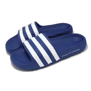【adidas 愛迪達】拖鞋 Adilette 22 男鞋 女鞋 藍 白 地形圖 緩衝 涼拖鞋 愛迪達(IF3667)