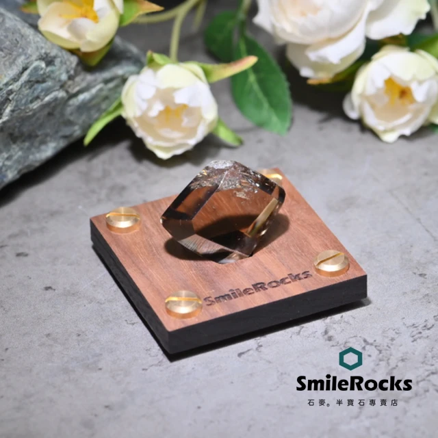 SmileRocks 石麥 茶黃晶冰塊水晶 No.043900410(附SmilePad 6X6底板)