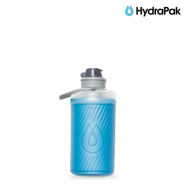 【HydraPak】Flux 750ml 軟式水瓶 湖水藍(軟式水瓶、軟式水壺、登山配件)