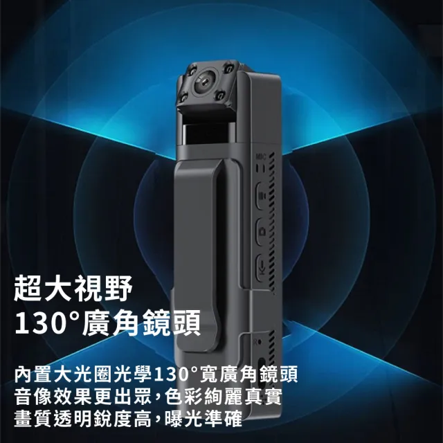 【聆翔】含64GB記憶卡 180度鏡頭隨身攝影機(攝影機 監視器 攝像機 蒐證 夜視無光 便攜式密錄器)