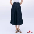 【BRAPPERS】女款 Boy friend系列-高腰全棉七分寬褲(深藍)
