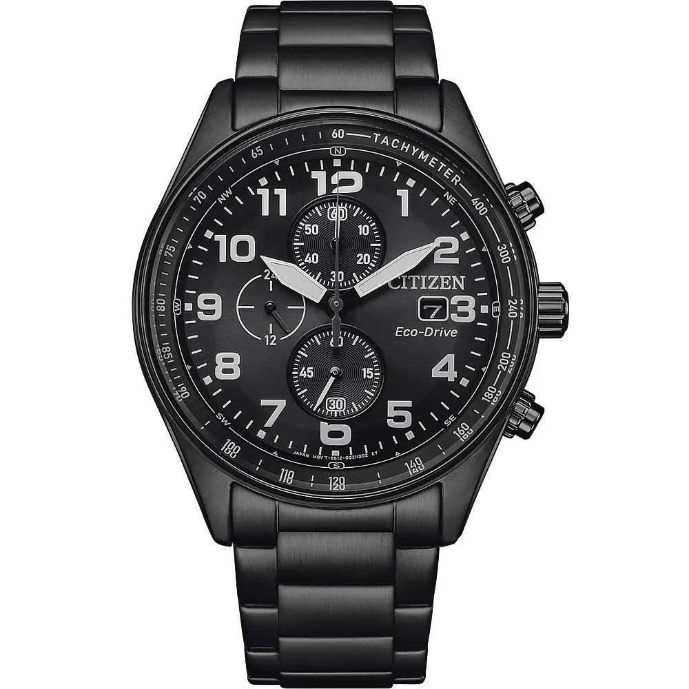 【CITIZEN 星辰】Chronograph 光動能計時腕錶 43mm(CA0775-79E)