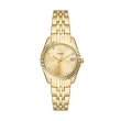【FOSSIL】Scarlette 流金環刻日曆女錶 金色不鏽鋼錶帶 32MM(ES5338)