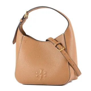 【TORY BURCH】THEA 荔枝紋磁釦手提/斜背二用包-棕色/小