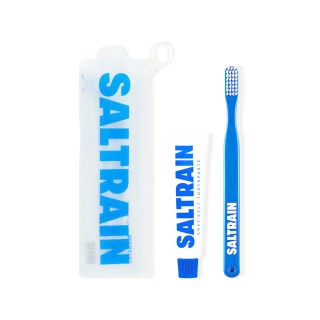 【SALTRAIN】經典薄荷牙膏牙刷旅行組-藍 30g(清新小藍友 清新薄荷 專櫃公司貨)