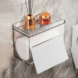 【Dagebeno荷生活】新款輕奢浴室防水壁掛面紙盒 雙層防潑水透明紙巾盒(2入)