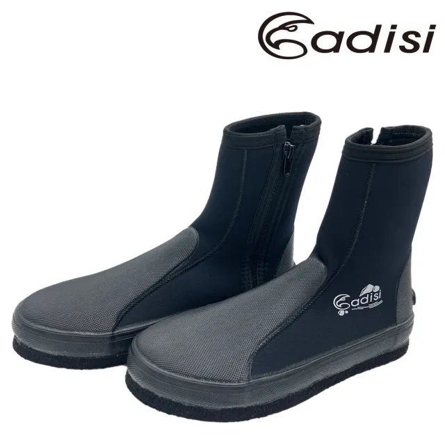 【ADISI】長筒防滑鞋/黑色/長橡膠片/AS24010(23~30 溯溪 浮潛 潛水 止滑 菜瓜布)