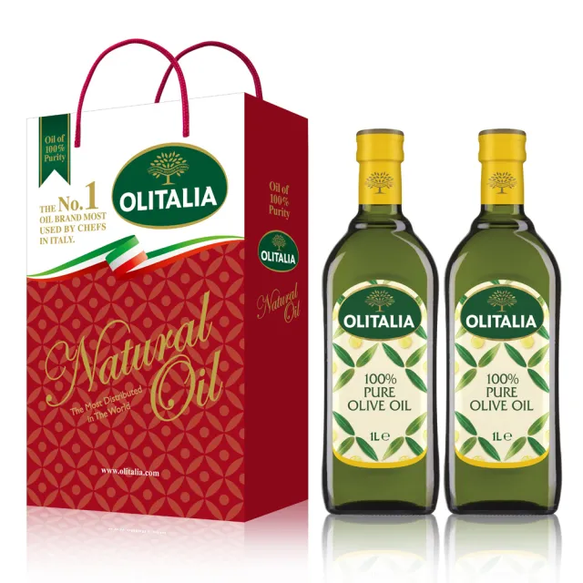 【Olitalia 奧利塔】超值純橄欖油禮盒組1000mlx6瓶(+贈Molisana茉莉義大利直麵500gx2包)