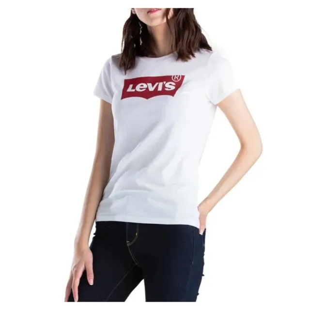 【LEVIS】女款 經典LOGO短T 純棉修身短袖T恤 三色可選(美國進口平行輸入)
