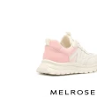 【MELROSE】美樂斯 簡約日常異材質拼接綁帶厚底休閒鞋(粉)
