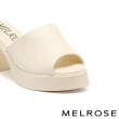 【MELROSE】美樂斯 簡約日常純色美型高跟拖鞋(米白)