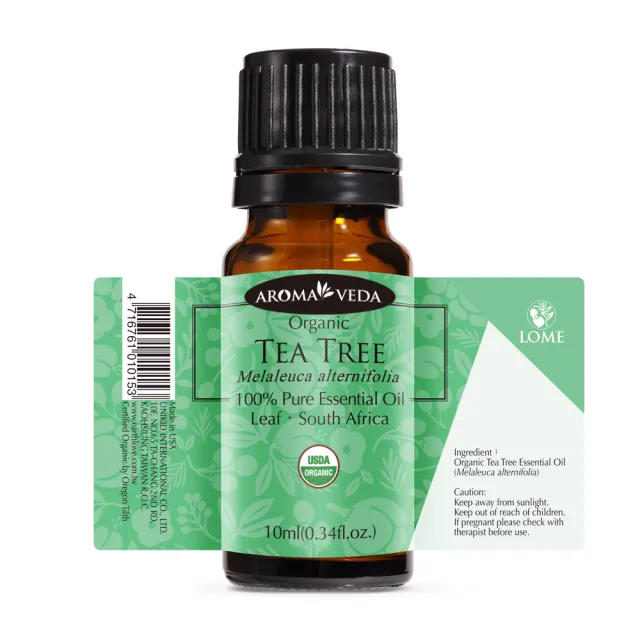 【Aromaveda 艾蘿蔓】有機茶樹精油10ml(美國官方有機認證抗菌與淨化環境)