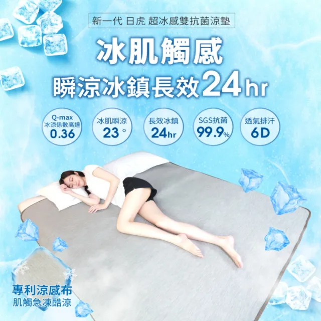 【日虎】新一代超冰感雙抗菌涼墊-單人(持續24小時冰鎮效果/台灣製)