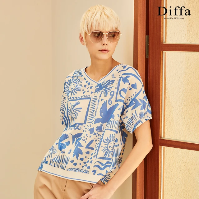 Diffa 立體織紋連袖針織衫-女優惠推薦