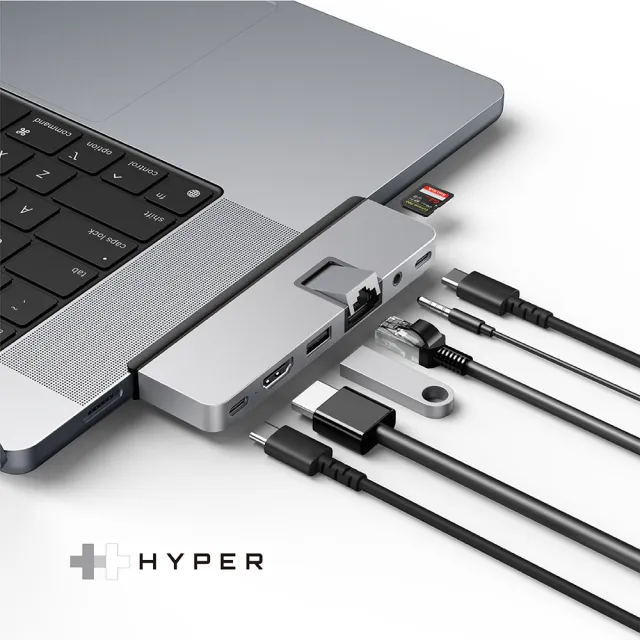 【HyperDrive】7-in-2 USB-C Hub（Magsafe）-銀(適用M1/M2/M3)