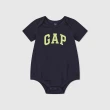 【GAP】嬰兒裝 Logo純棉圓領短袖包屁衣-多色可選(891712)