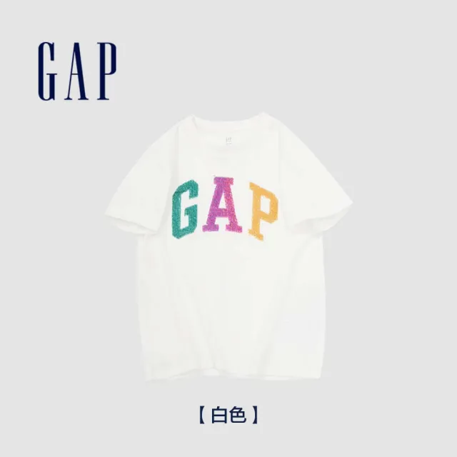 【GAP】女童裝 Logo純棉趣味圓領短袖T恤-多色可選(890374)