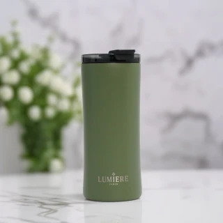 【Lumiere】Lavish Lush Green 防漏防摔隨行保溫杯16oz/480ml-蒼翠綠(保溫杯 隨行杯 咖啡杯)