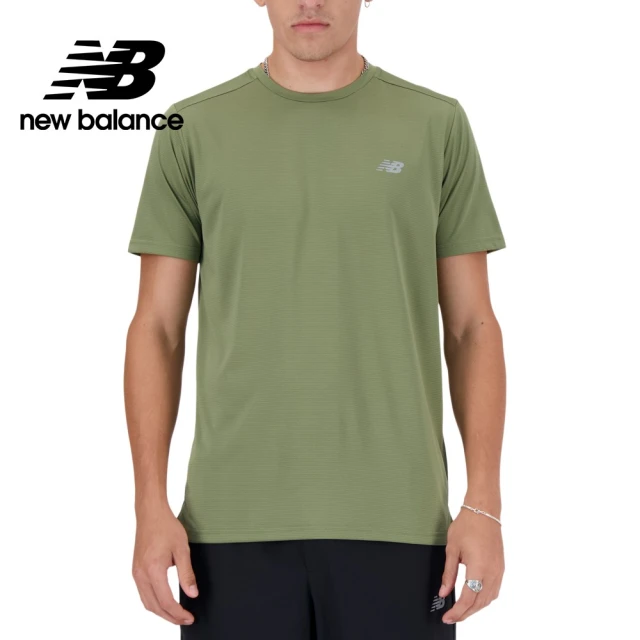 NEW BALANCE NB 輕量透氣短袖上衣_男性_綠色_MT41222DEK(美版 版型偏大)