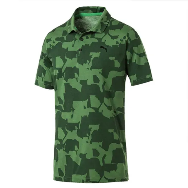 【PUMA】GOLF Union Camo Polo 翻領迷彩高爾夫短袖POLO衫 綠 RICKIE 577911 01