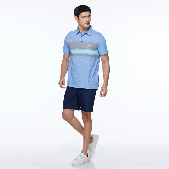 【NAUTICA】男裝 經典素面休閒短褲(藍色)