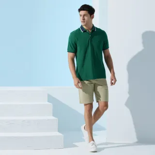 【NAUTICA】男裝 COOL MAX經典素面休閒短褲(卡其)