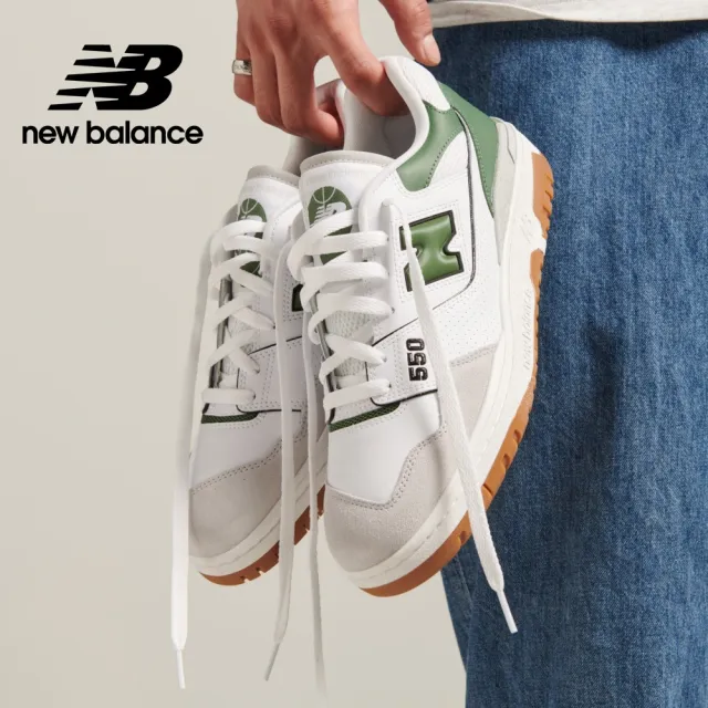 【NEW BALANCE】NB 復古鞋/運動鞋_男鞋/女鞋_綠白色_BB550ESB-D(蔡凡熙同款)