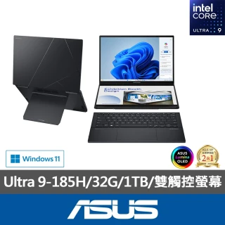 【ASUS 華碩】14吋Ultra 9輕薄筆電(ZenBook Duo UX8406MA/Ultra 9-185H/32G/1TB SSD/W11/EVO/OLED)