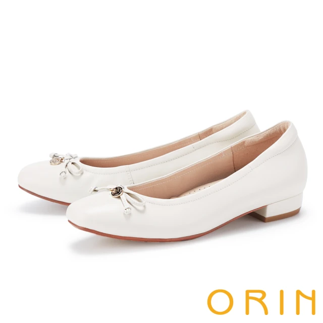 ORIN 金屬飾條羊皮坡跟厚底拖鞋(白色)好評推薦