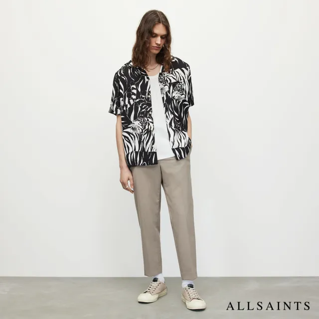 【ALLSAINTS】WILDCAT 寬鬆人造絲短袖夏威夷動物紋印花襯衫 MS185Y(舒適版型)