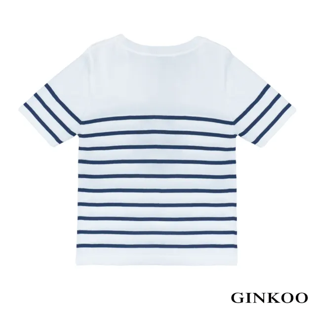 【GINKOO 俊克】條紋船錨針織上衣