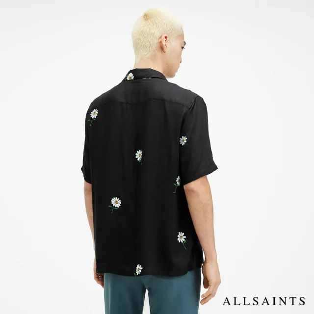 【ALLSAINTS】DAISICAL 人造絲寬鬆短袖夏威夷雛菊印花襯衫(舒適版型)