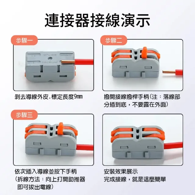 【青禾坊】拼接式 2進2出 S22C/S22R 快速接頭-50入(接線端子/快接端子/電火布/絕緣膠帶/快速配線)