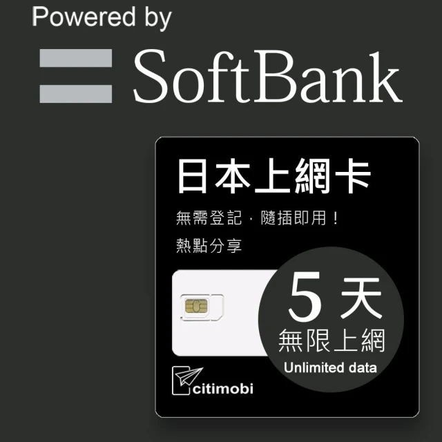 【citimobi】日本上網卡5天吃到飽(2GB/日高速流量)