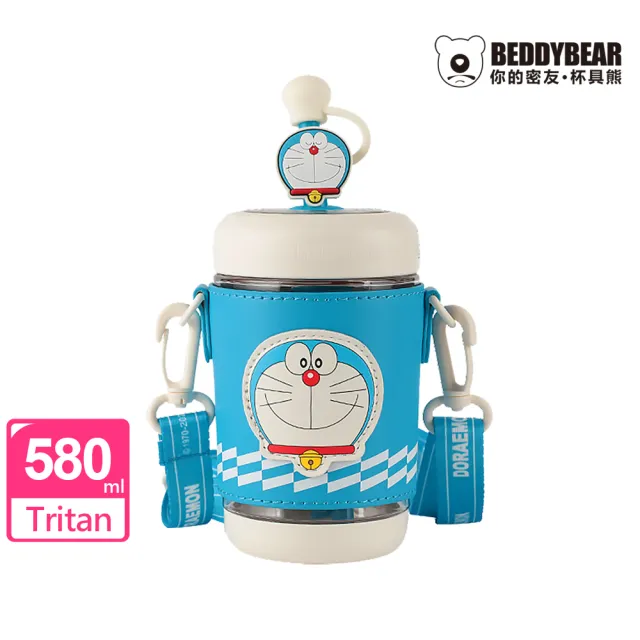 【BEDDY BEAR 杯具熊】BEDDYBEAR 哆啦A夢夏日冷萃杯  TRITAN吸管杯 580ml(兒童水壺)