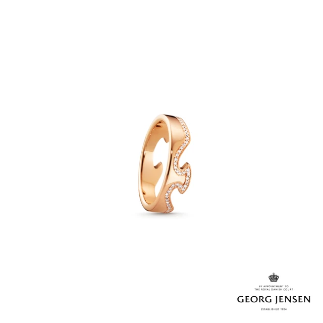 【Georg Jensen 喬治傑生】FUSION 外圈戒指(18K玫瑰金 鑽石)