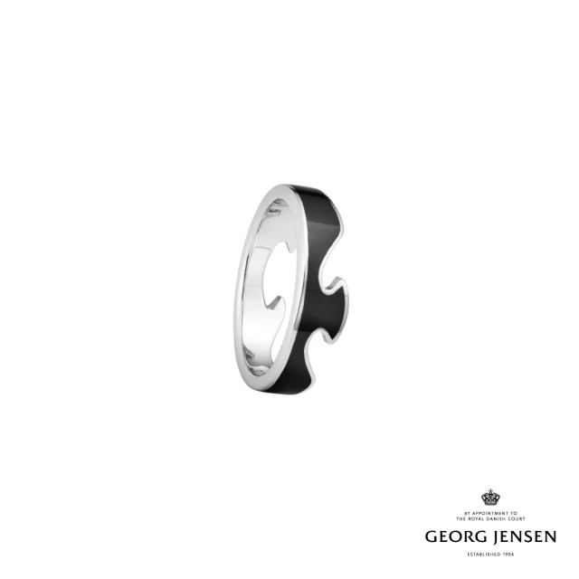 【Georg Jensen 喬治傑生】FUSION 外圈戒指 黑色(18K白金 黑色高精密陶瓷)