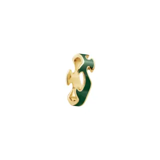 【Georg Jensen 喬治傑生】FUSION 中間戒指 綠色(18K黃金 綠色高精密陶瓷)