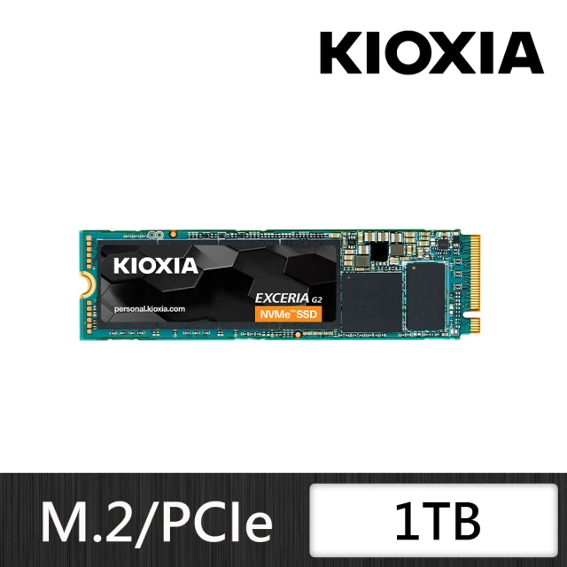 【KIOXIA  鎧俠】Exceria G2 SSD M.2 2280 PCIe NVMe 1TB Gen3x4(LRC20Z001TG8)