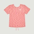 【Hang Ten】女裝-恆溫多功能-涼感彈性後抽繩正反兩穿短袖T恤(粉紅花紗)
