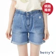 【betty’s 貝蒂思】網路獨賣★中大尺碼XL-3L寬鬆舒適彈性牛仔短褲(藍色)