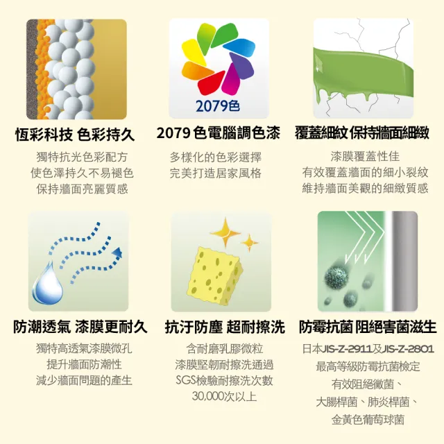 【得利】Dulux官方旗艦店★6坪 健康居乳膠漆+壁癌包組合(油漆 壁癌)